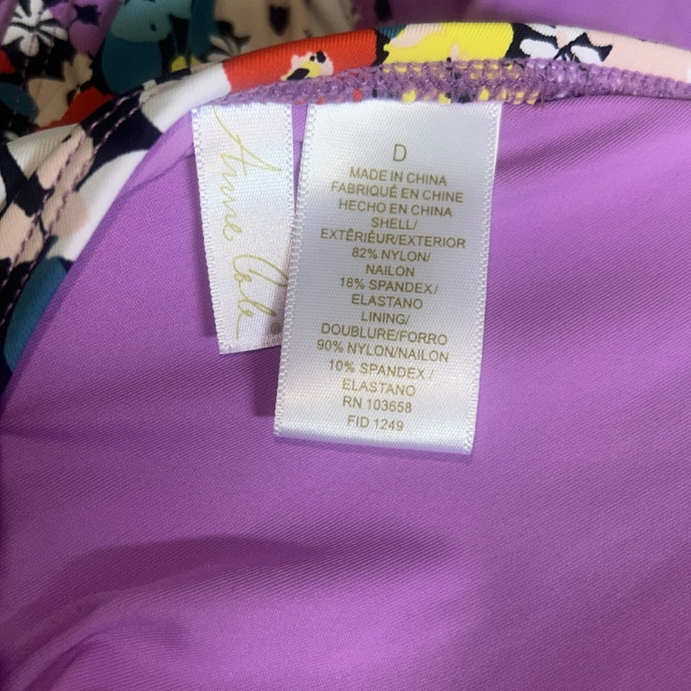 Anne Cole Floral Halter Bikini size LG - Picture 3 of 7